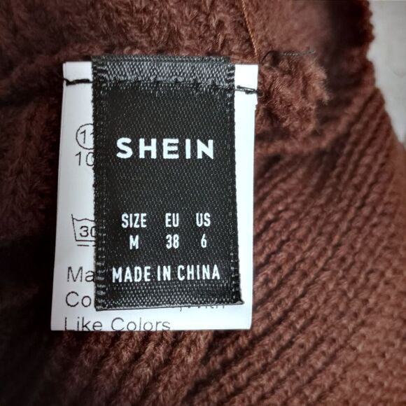 SHEIN BROWN V-NECK WRAP SWEATER SZ.6 EUC - Picture 4 of 6